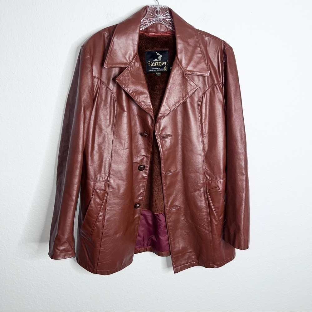 Startown Leather Jacket Men 40 R Carmel Brown Jacket Western Chestnut RCL
